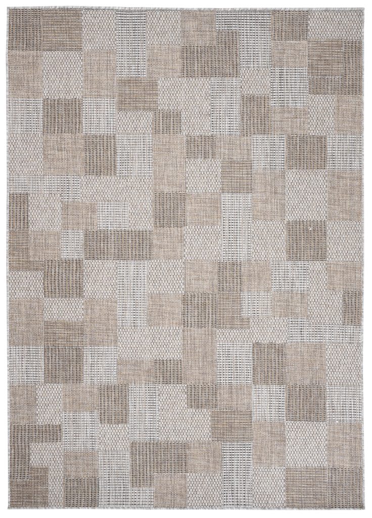 Teppich Melissa Braun Grau Quadrate Indoor Outdoor