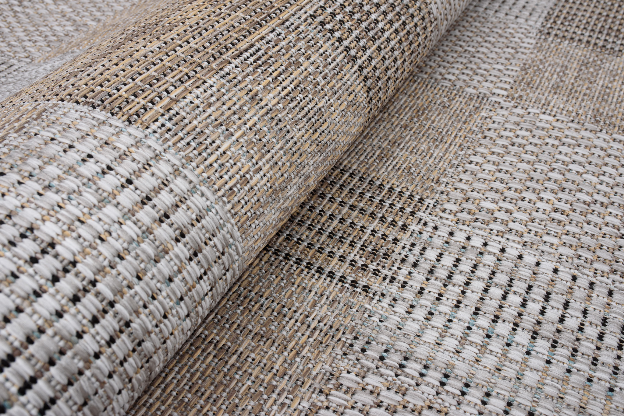 Teppich Melissa Braun Grau Quadrate Indoor Outdoor