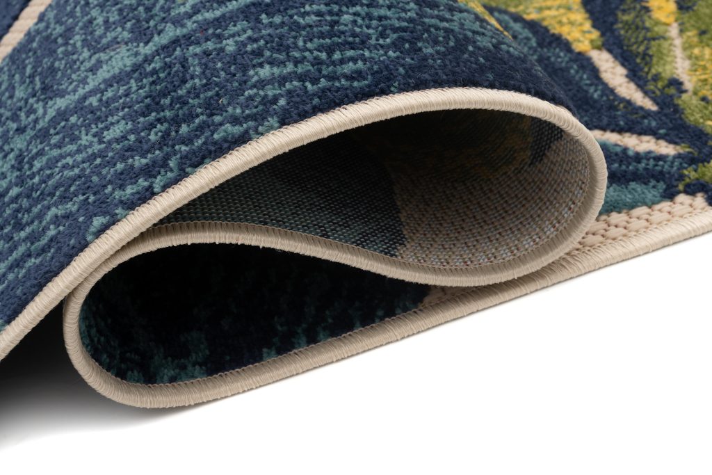 Teppich Outdoor Patio Creme Blätter Palmen