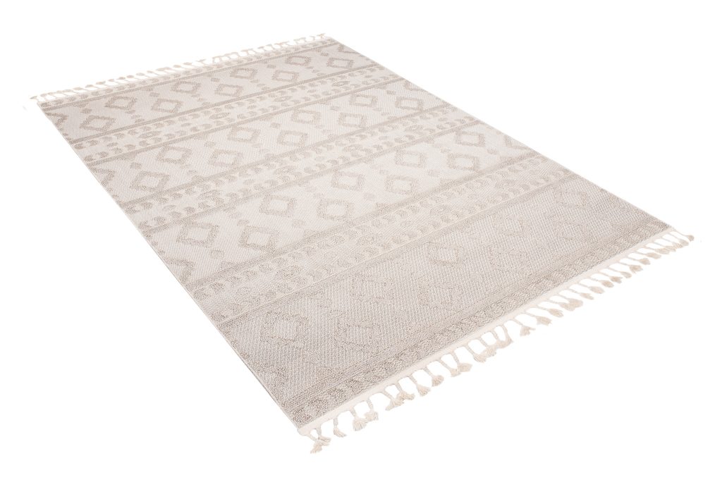 Teppich Timber Indoor Outdoor Beige Ethno Fransen