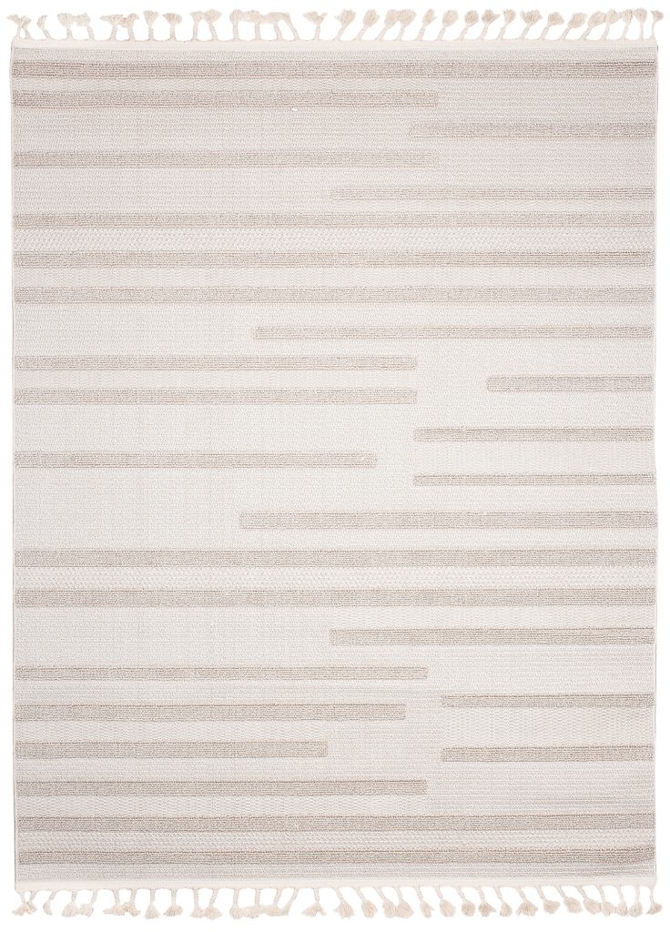 Teppich Timber Indoor Outdoor Beige Streifen Fransen