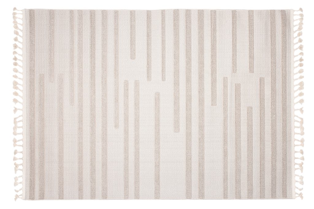 Teppich Timber Indoor Outdoor Beige Streifen Fransen