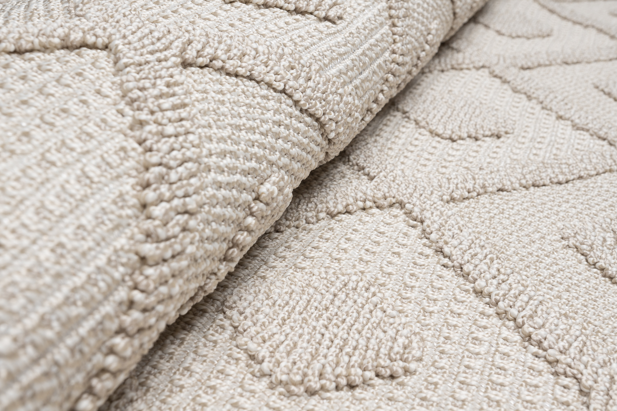 Teppich Timber Indoor Outdoor Beige Rauten Fransen