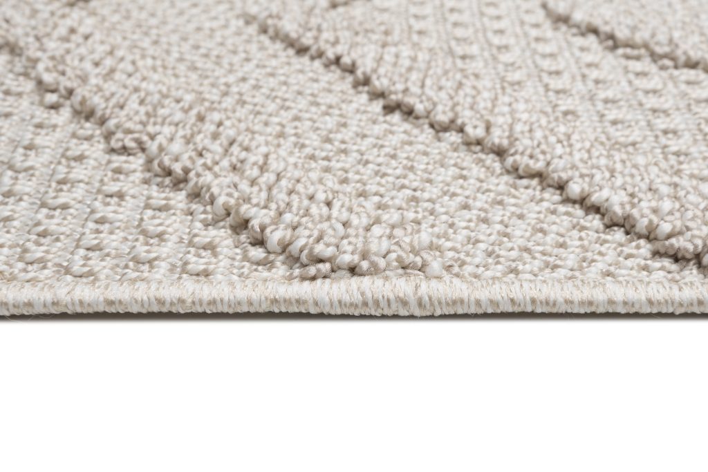 Teppich Timber Indoor Outdoor Beige Rauten Fransen
