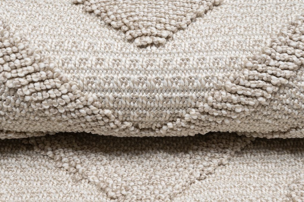 Teppich Timber Indoor Outdoor Beige Rauten Fransen