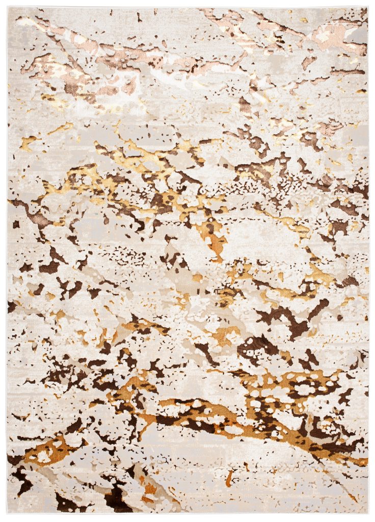 Teppich Golden Creme Gold Abstrakt