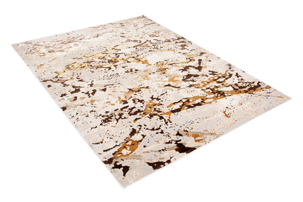 Teppich Golden Creme Gold Abstrakt