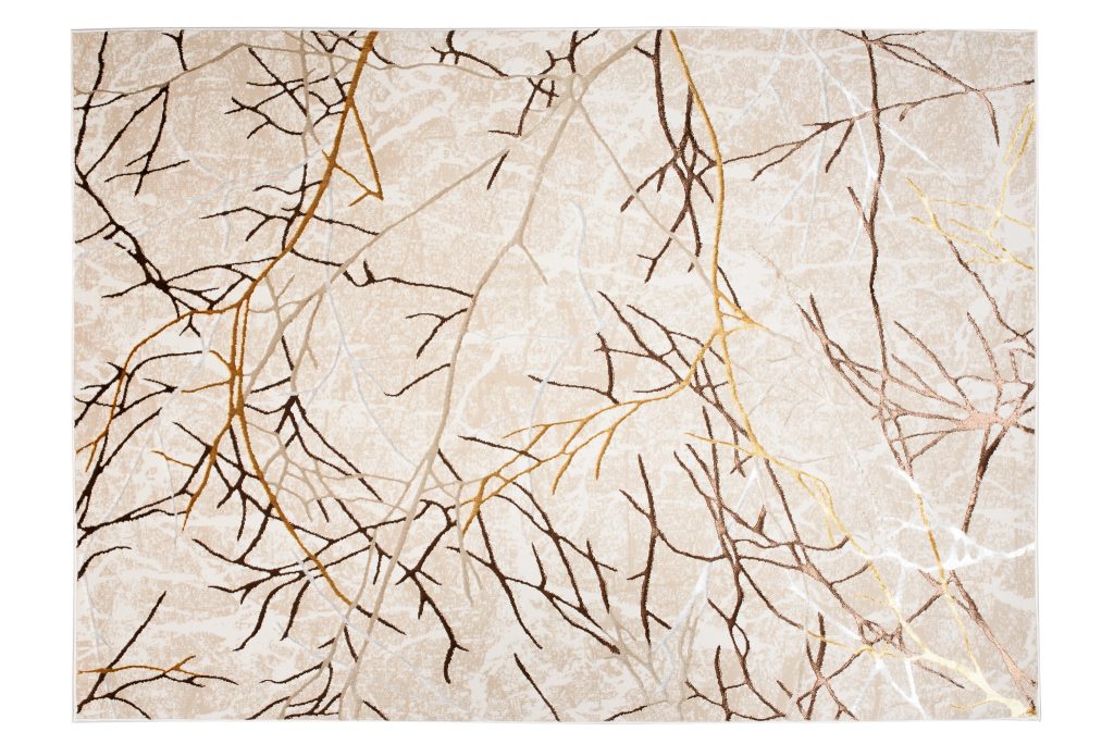 Teppich Golden Beige Gold Braun Linien