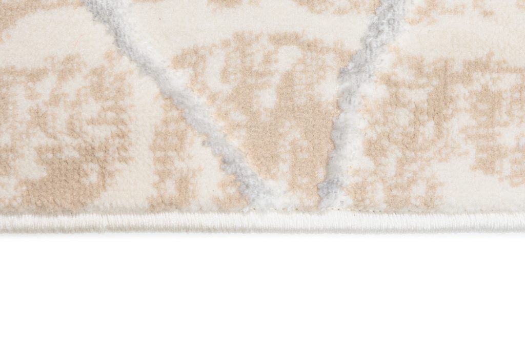 Teppich Golden Beige Gold Braun Linien