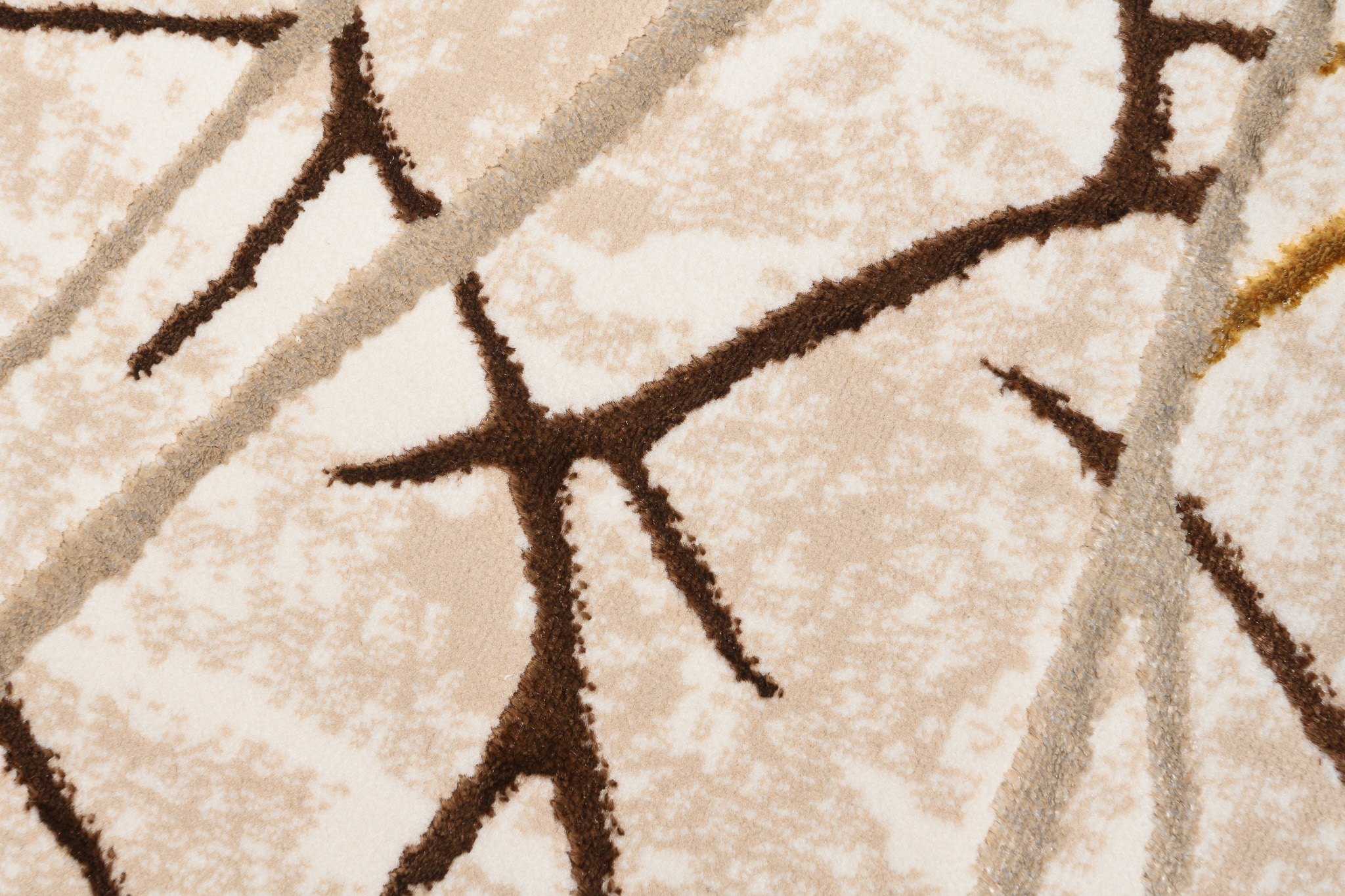 Teppich Golden Beige Gold Braun Linien