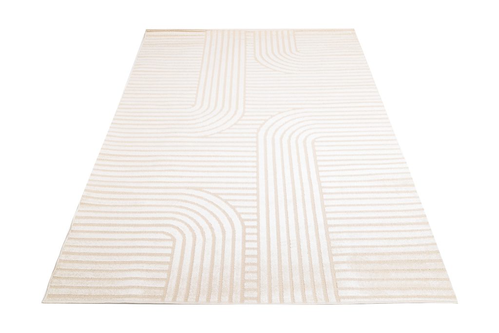 Teppich Outdoor Patio Creme Geometrisch