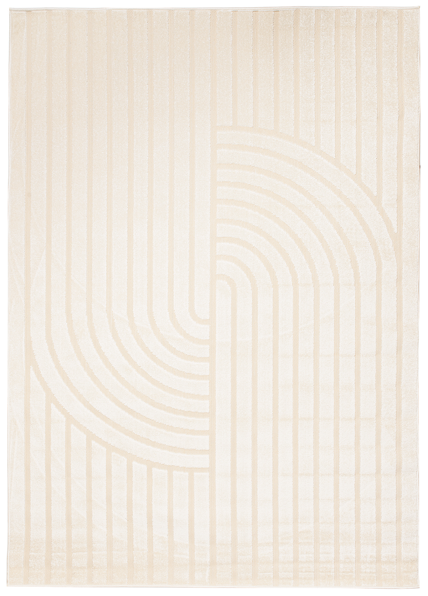 Teppich Outdoor Patio Creme Streifen