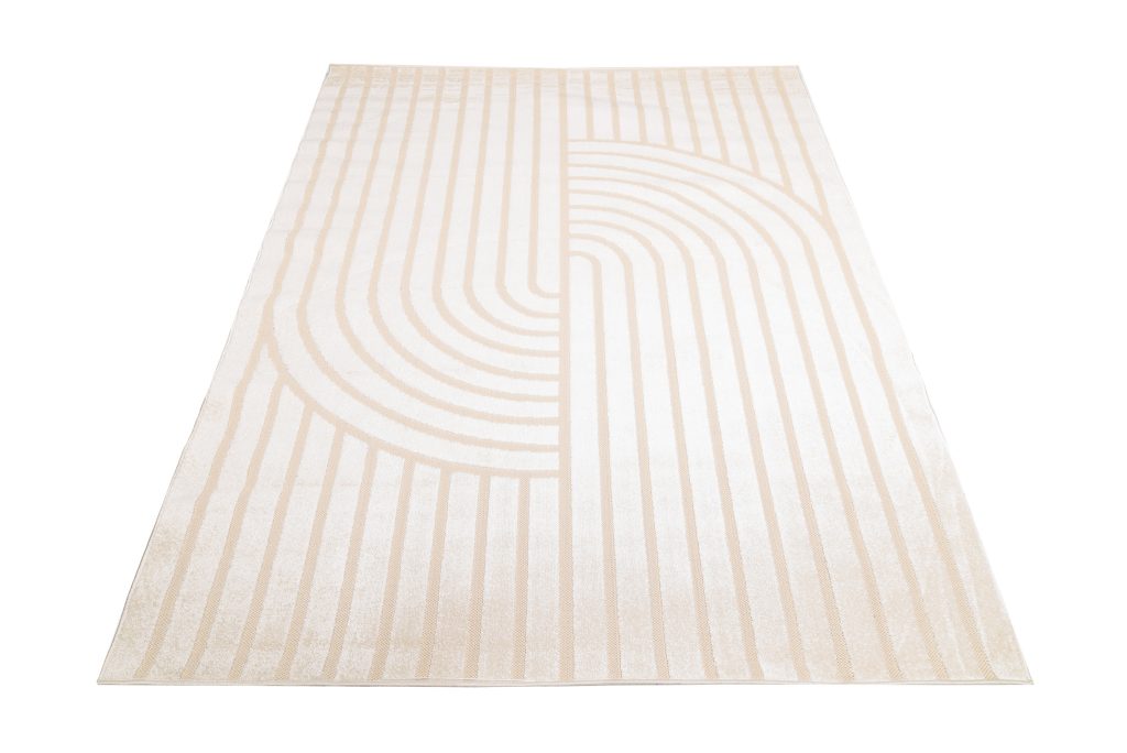 Teppich Outdoor Patio Creme Streifen