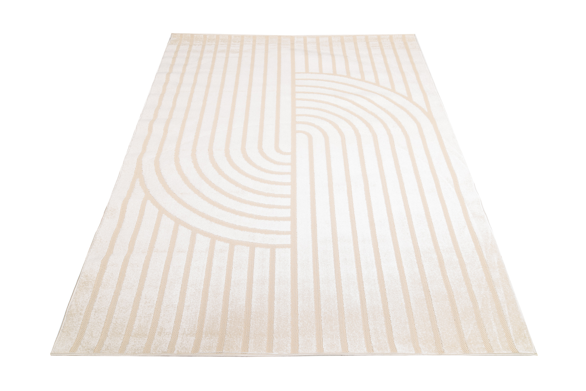 Teppich Outdoor Patio Creme Streifen