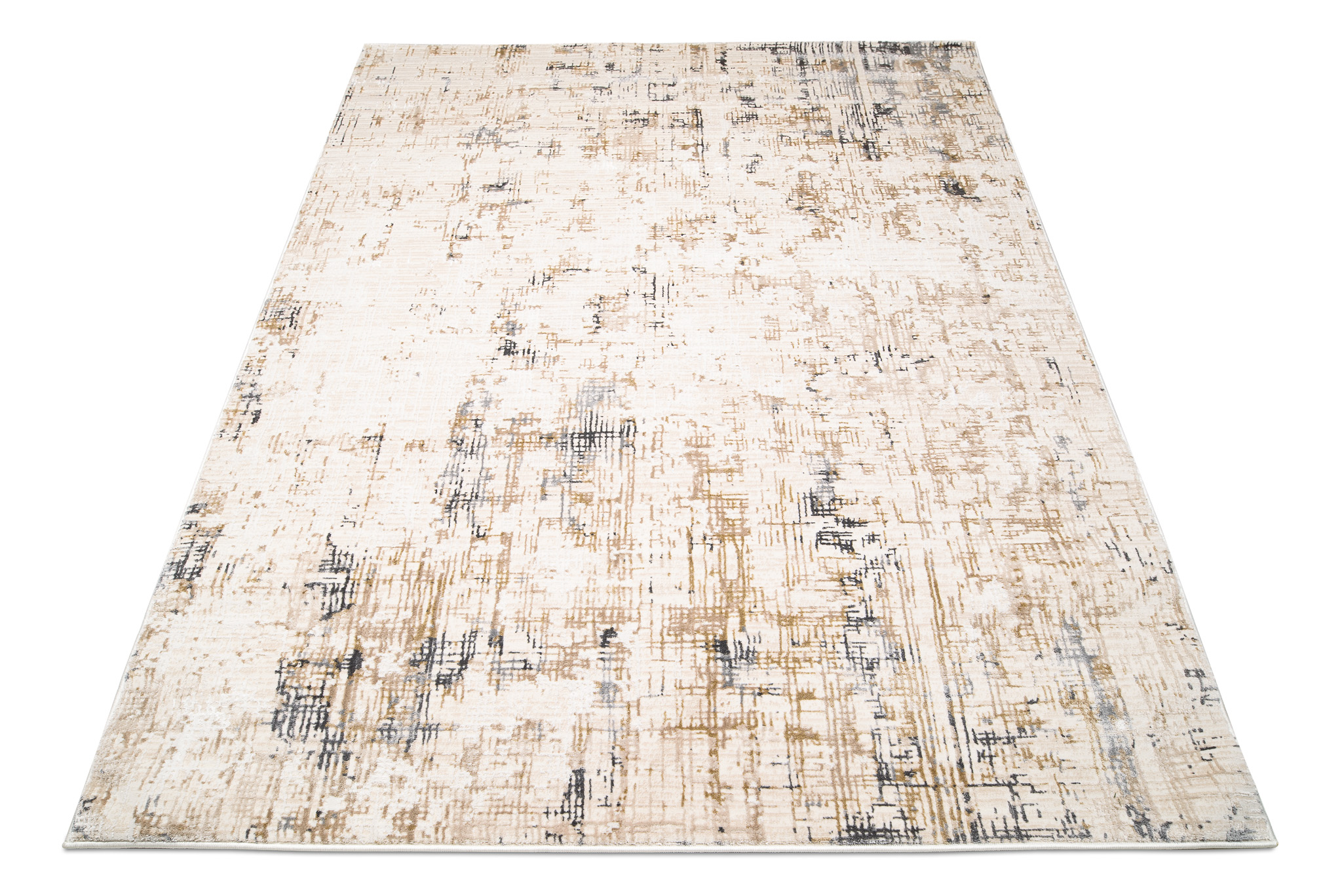 Teppich Hera Beige Creme Grau Abstrakt Streifen 3D-Effekt