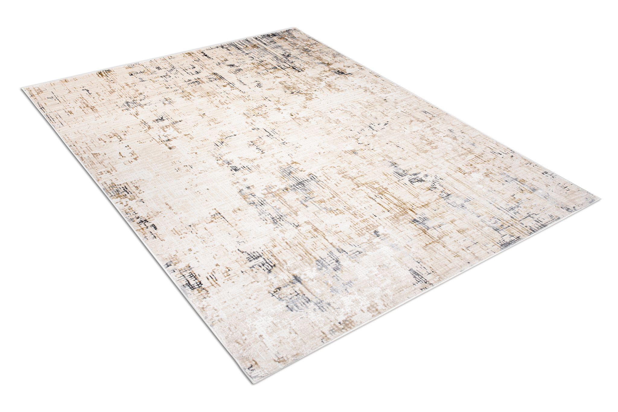 Teppich Hera Beige Creme Grau Abstrakt Streifen 3D-Effekt