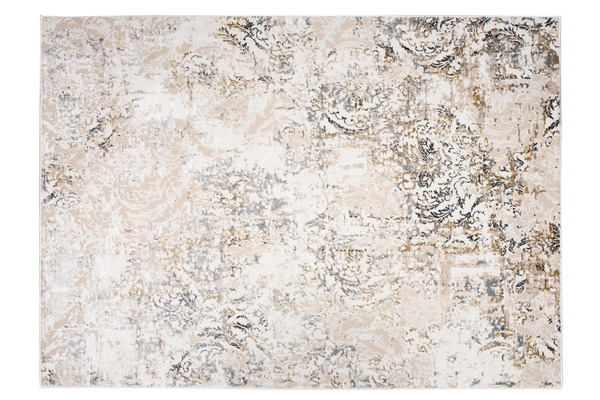 Teppich Hera Creme Beige Grau Ornamente 3D-Effekt