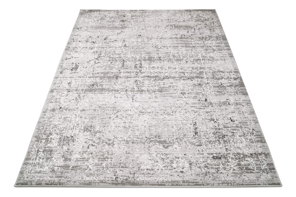 Teppich Hera Dunkel Grau Creme Ornamente 3D-Effekt