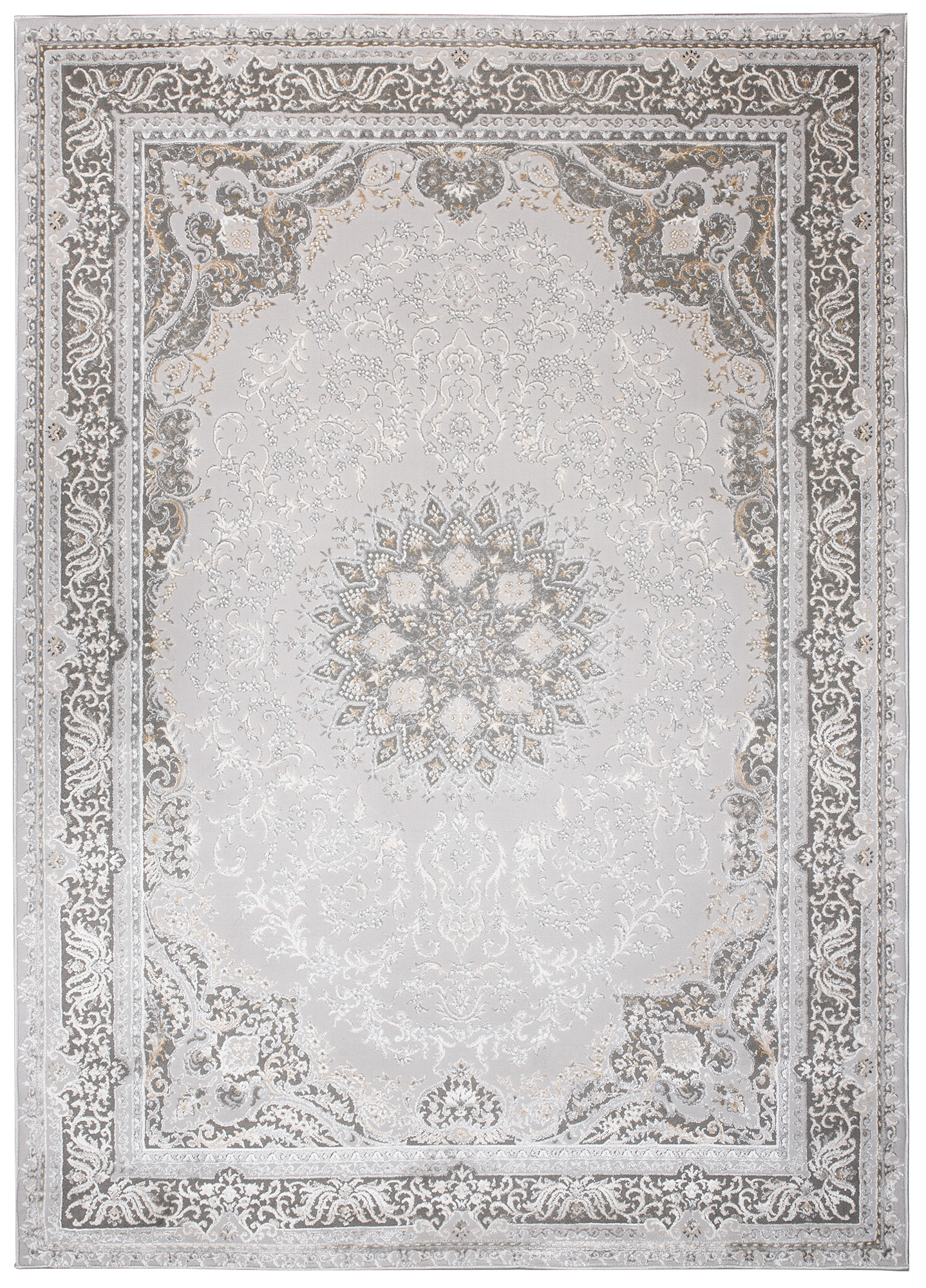 Teppich Hera Grau Beige Creme Klassisch 3D-Effekt