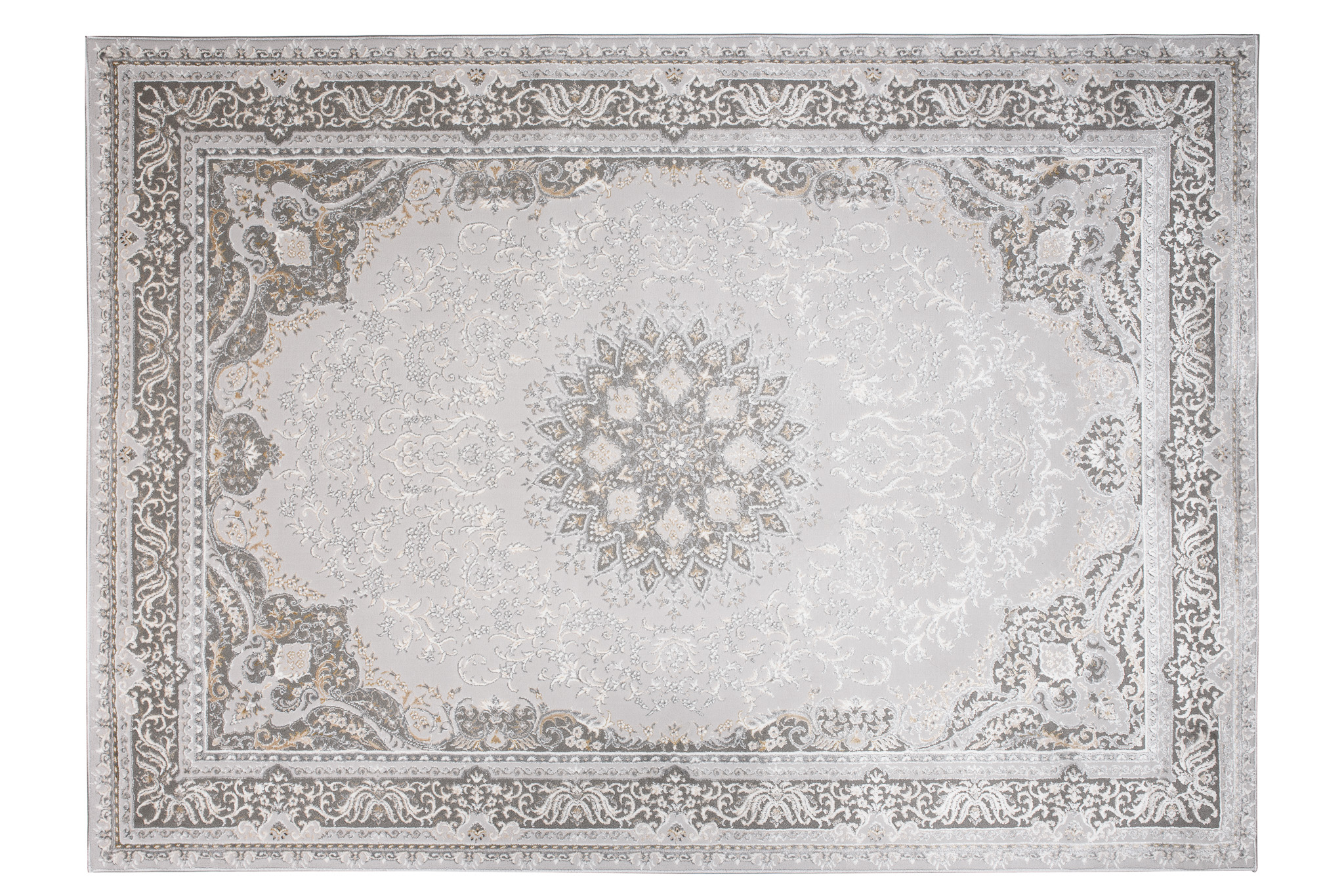 Teppich Hera Grau Beige Creme Klassisch 3D-Effekt