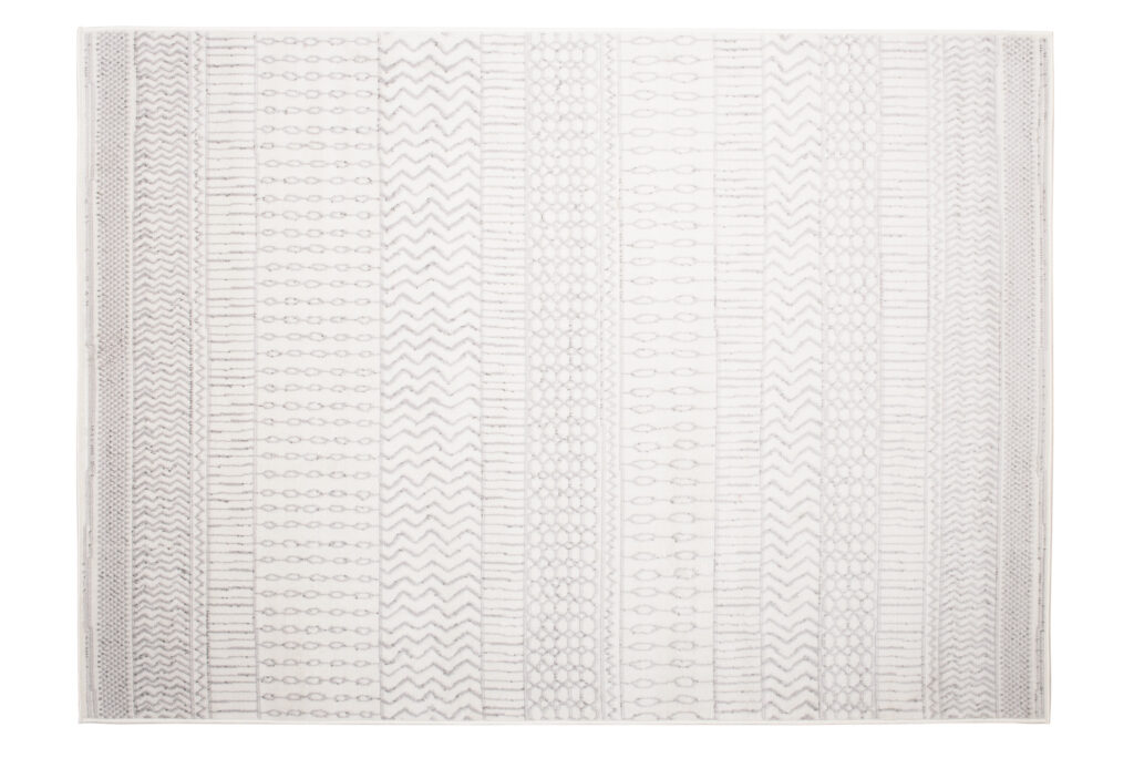 Teppich Juno Kurzflor Creme Grau Boho Stil Ethno Muster