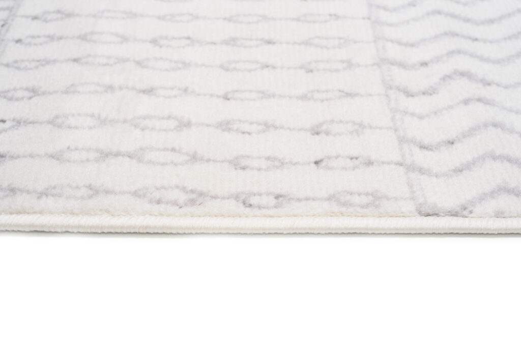 Teppich Juno Kurzflor Creme Grau Boho Stil Ethno Muster