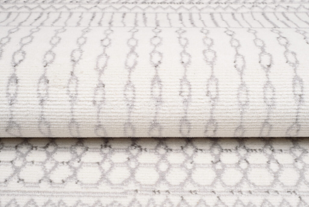 Teppich Juno Kurzflor Creme Grau Boho Stil Ethno Muster
