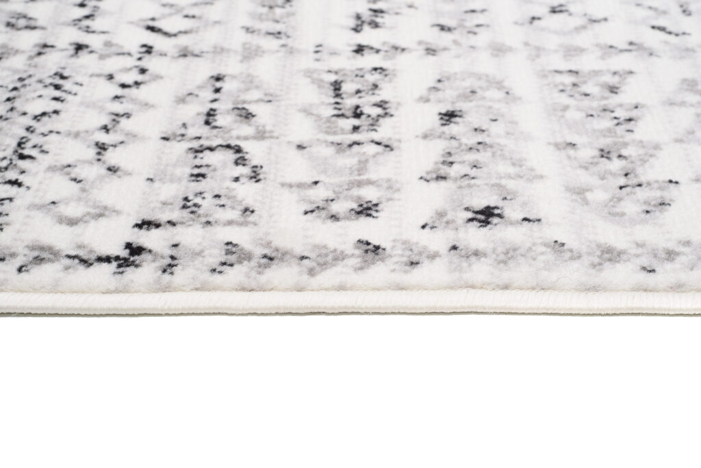 Teppich Juno Kurzflor Creme Grau Schwarz Ethno Boho