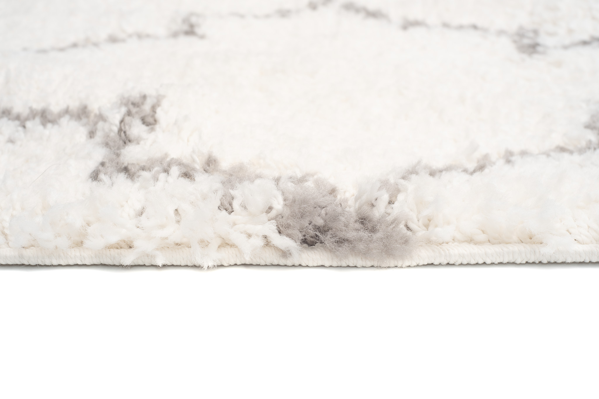 Teppich Boho mit Fransen Creme Marokkanisch Kleeblatt
