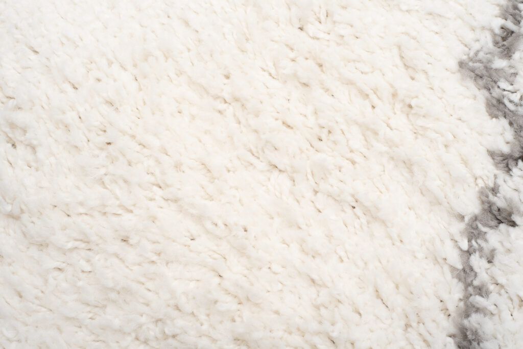 Teppich Boho mit Fransen Creme Marokkanisch Kleeblatt