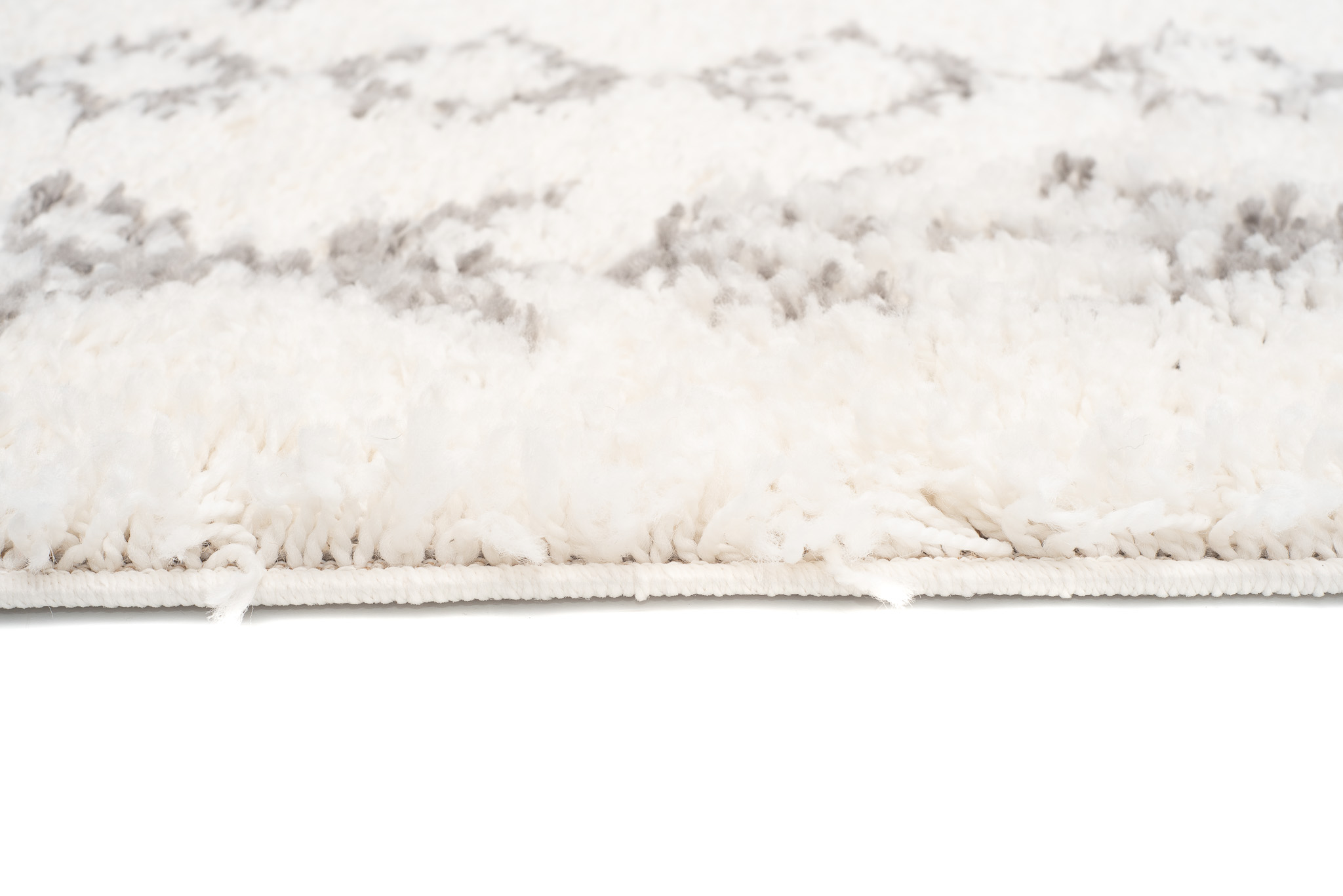 Teppich Boho mit Fransen Creme Geometrisch Shaggy