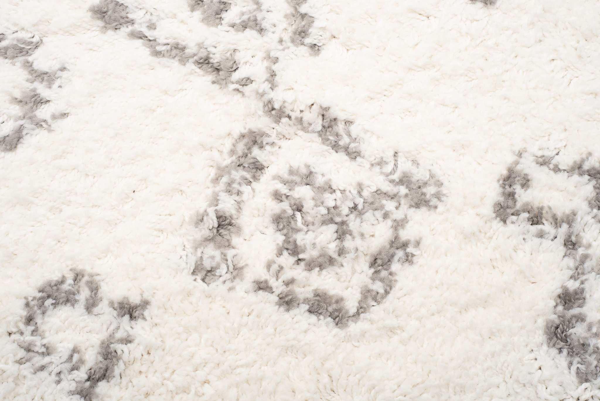 Teppich Boho mit Fransen Creme Geometrisch Shaggy