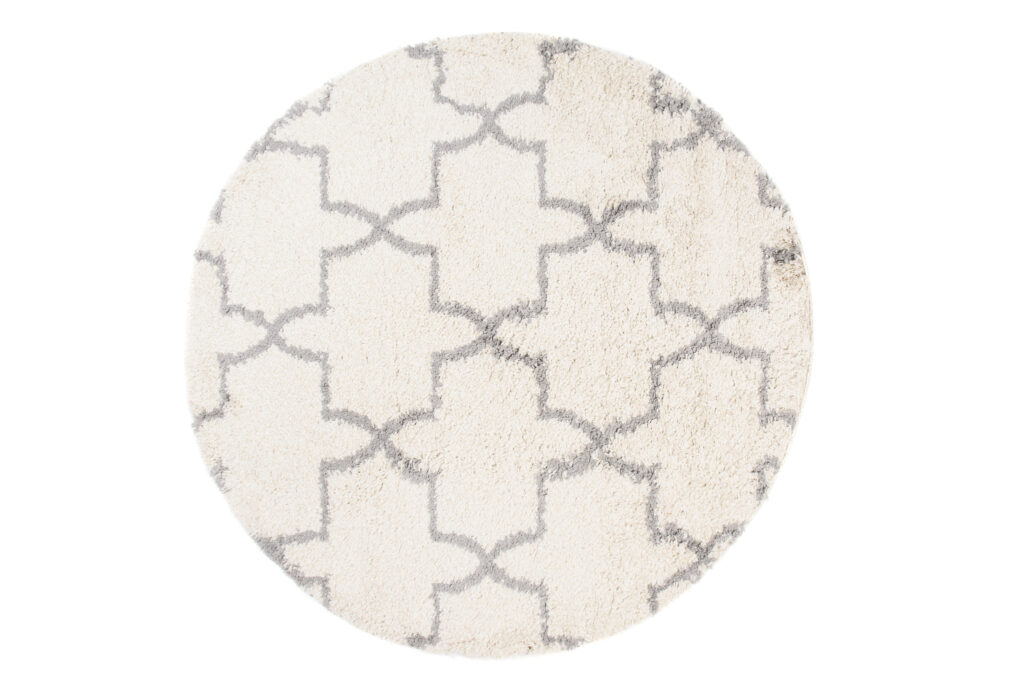 Teppich Boho Rund Creme Marokkanisch Kleeblatt
