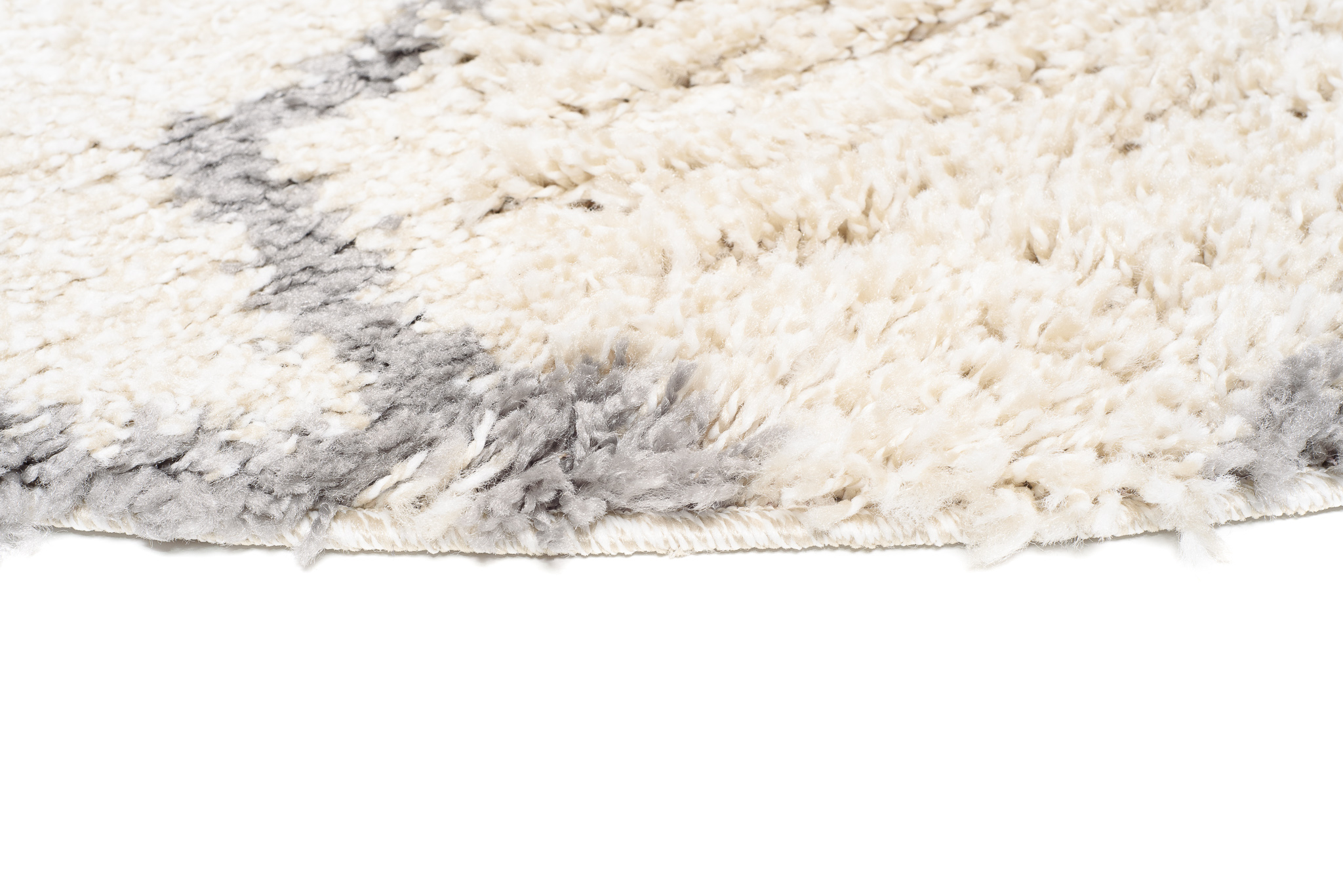 Teppich Boho Rund Creme Marokkanisch Kleeblatt