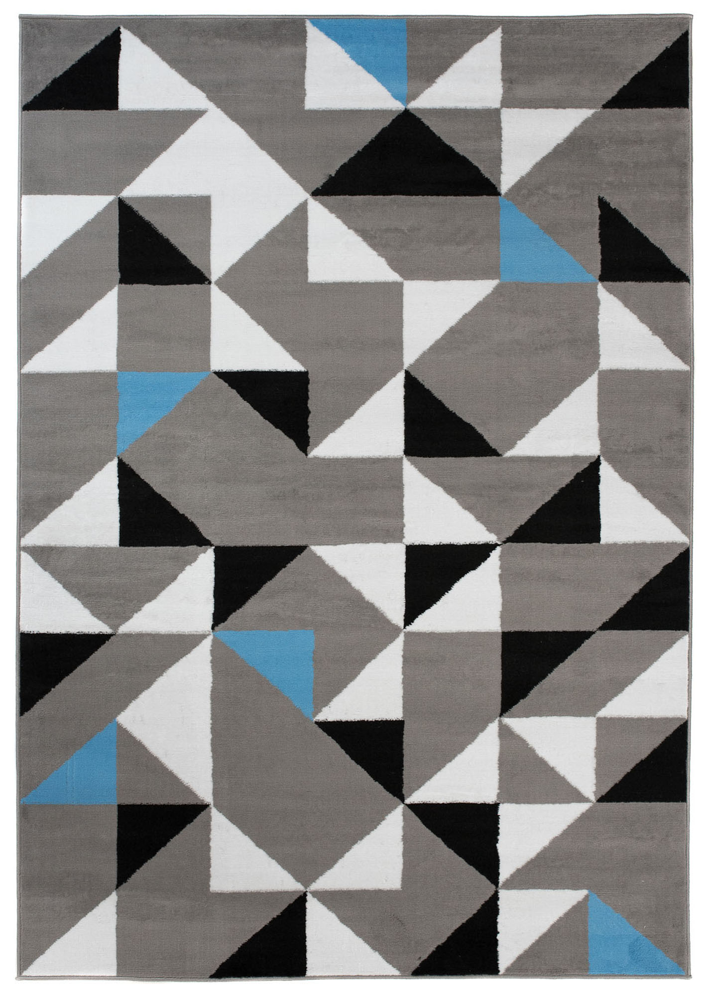 Teppich Maya Grau Blau Dreiecke