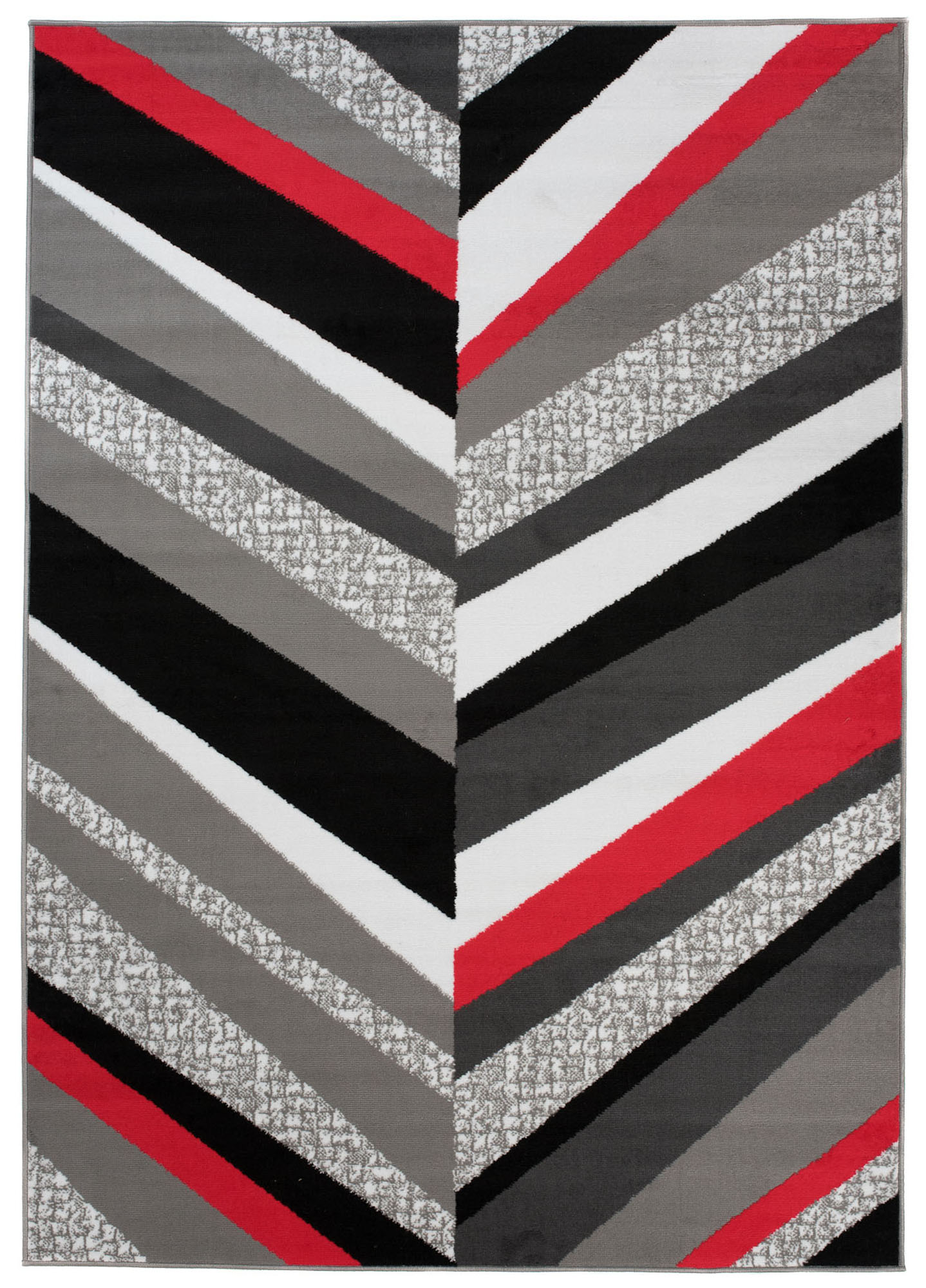 Teppich Maya Grau Rot Geometrisch Linien