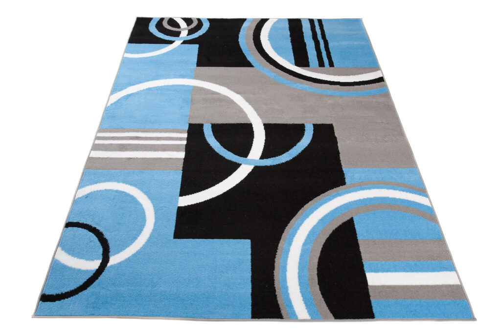 Teppich Maya Grau Blau Geometrisch Kreise