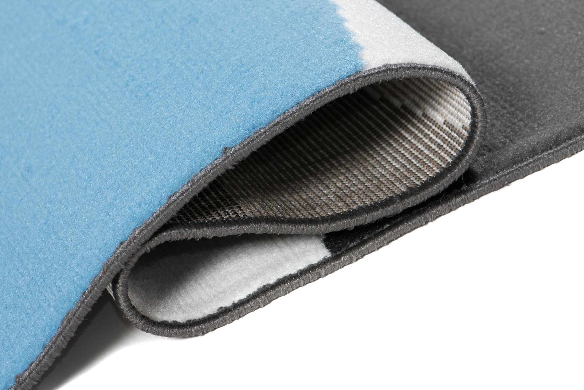 Teppich Maya Grau Blau Abstrakt Wellen
