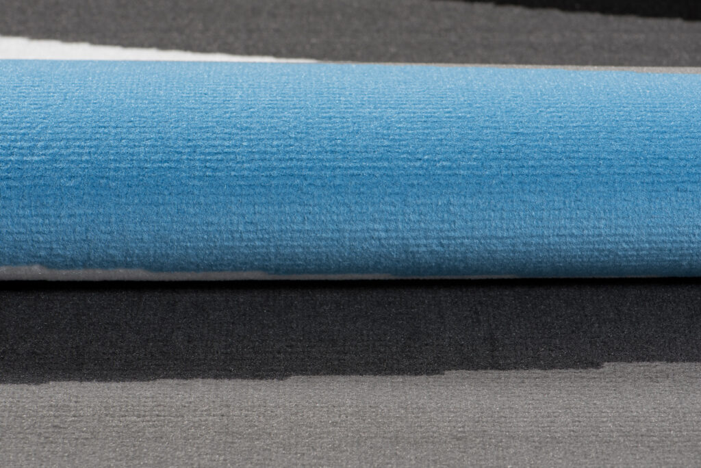 Teppich Maya Grau Blau Abstrakt Wellen