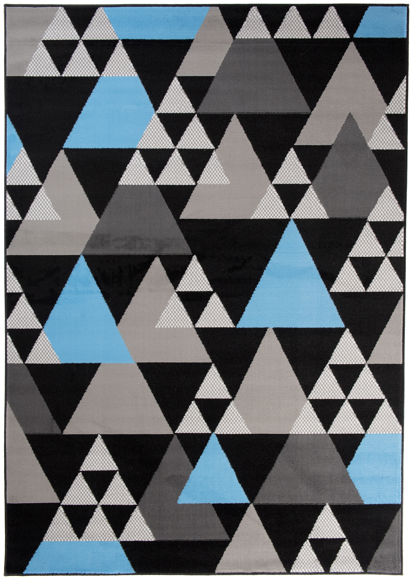 Teppich Maya Grau Blau Geometrisch Dreiecke