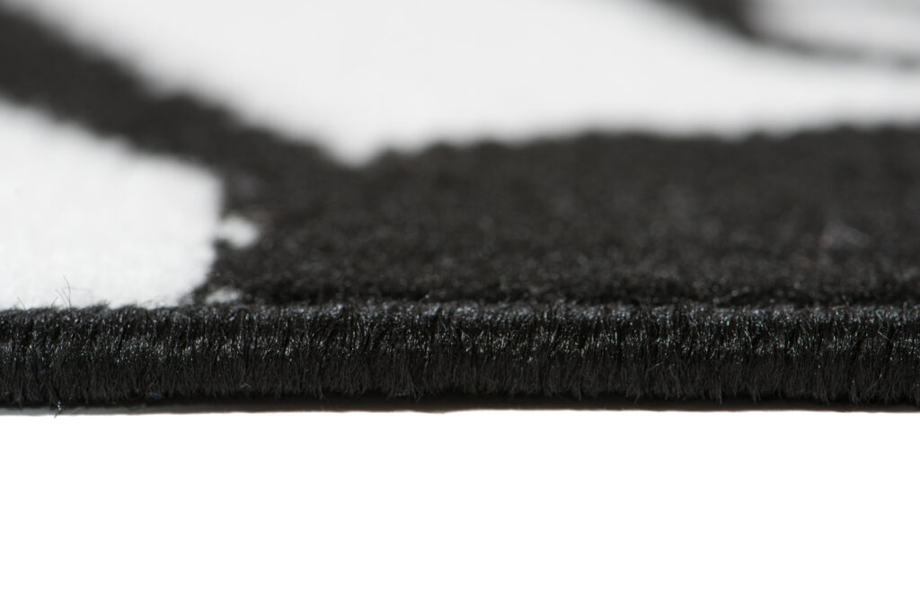 Teppich Maya Grau Schwarz Blumen