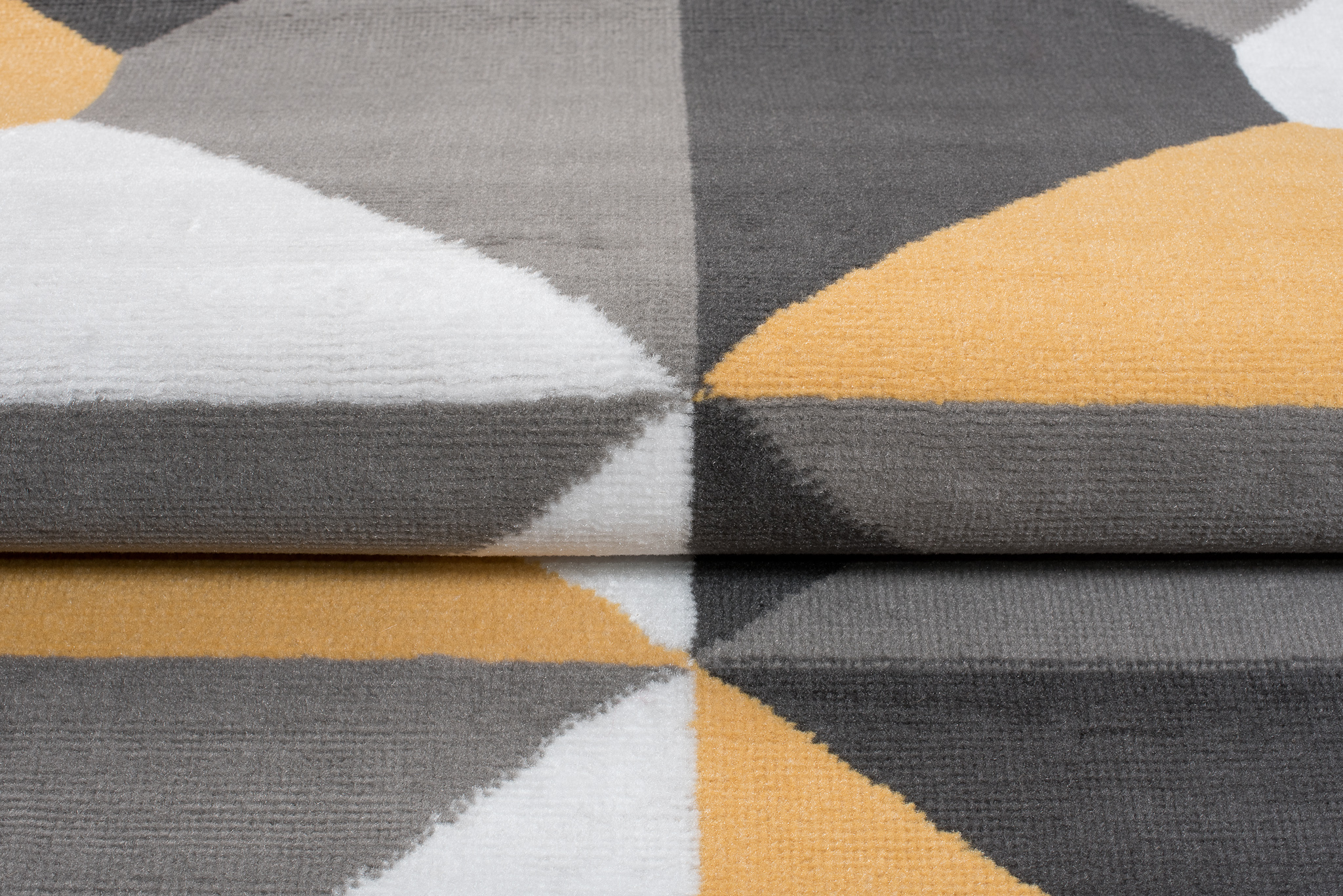 Teppich Maya Grau Gelb Trapeze Quadrate