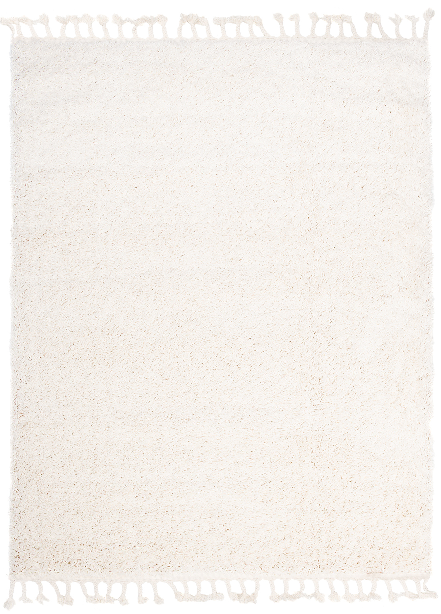 Teppich Boho mit Fransen Creme Shaggy