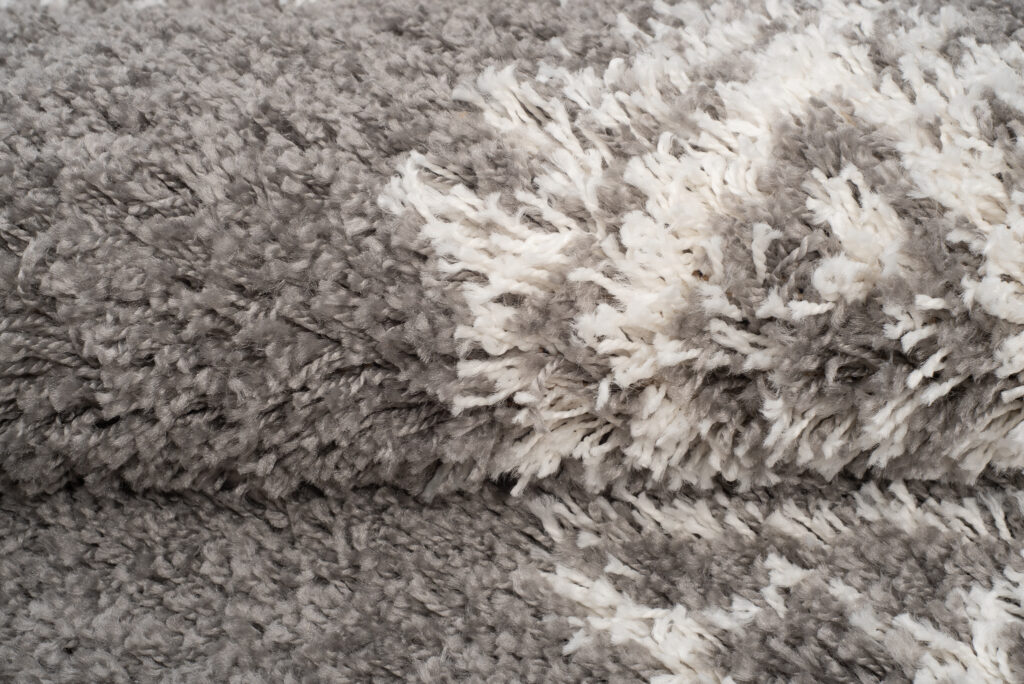 Teppich Boho mit Fransen Grau Ethno Shaggy