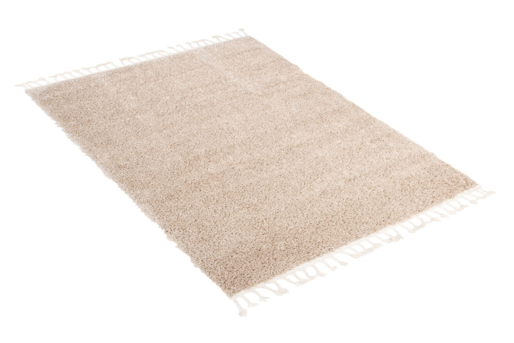 Teppich Boho mit Fransen Beige Shaggy