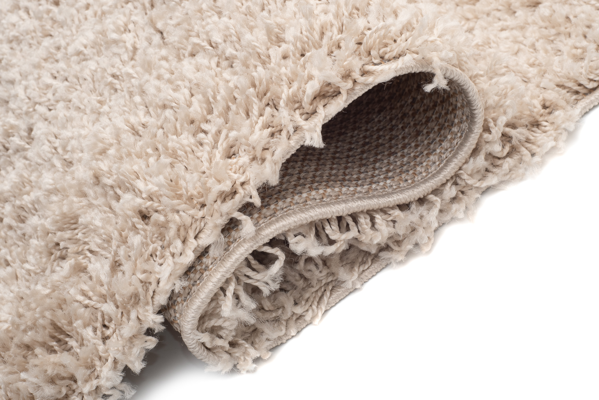 Teppich Boho mit Fransen Beige Shaggy