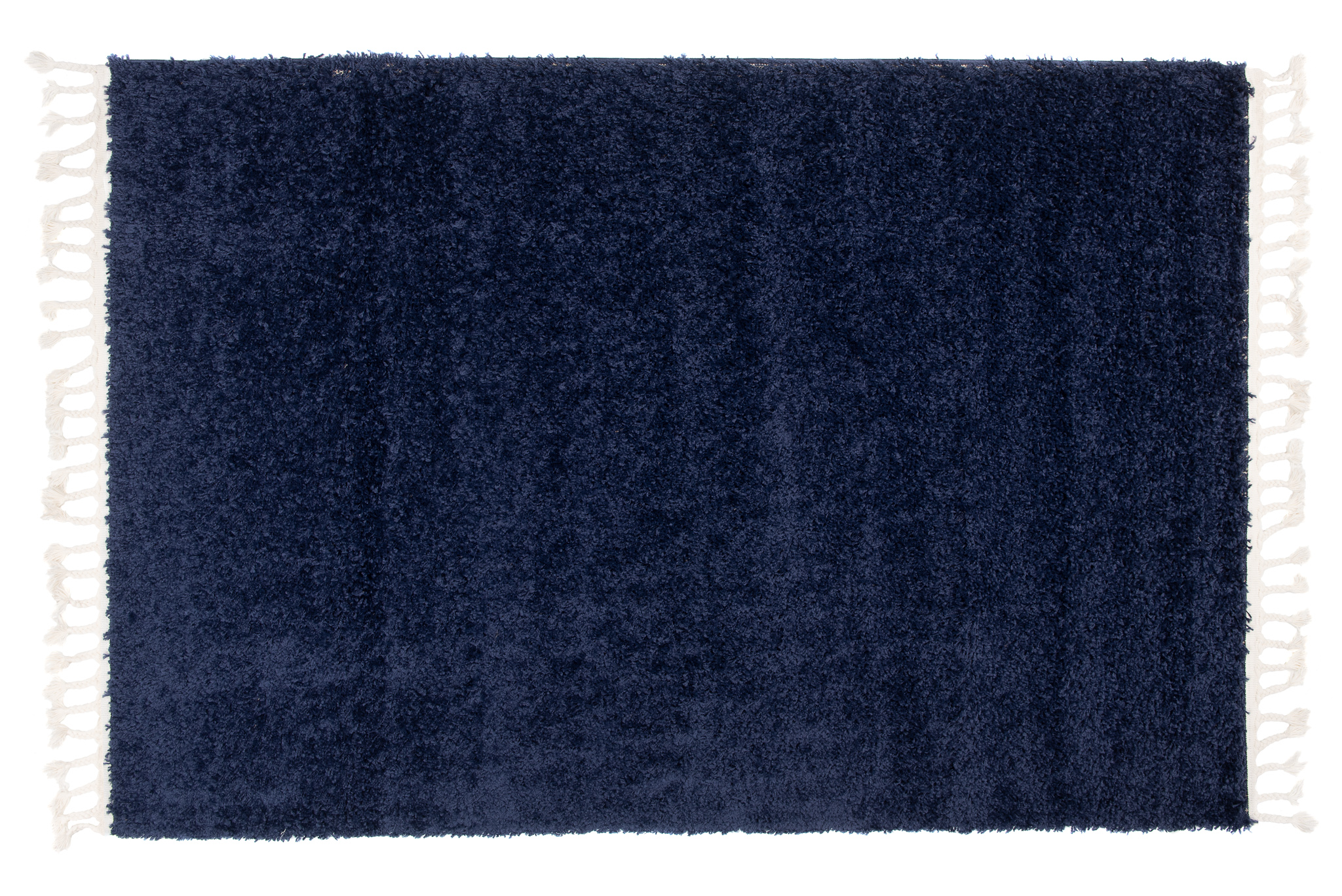 Teppich Boho mit Fransen Marineblau Shaggy