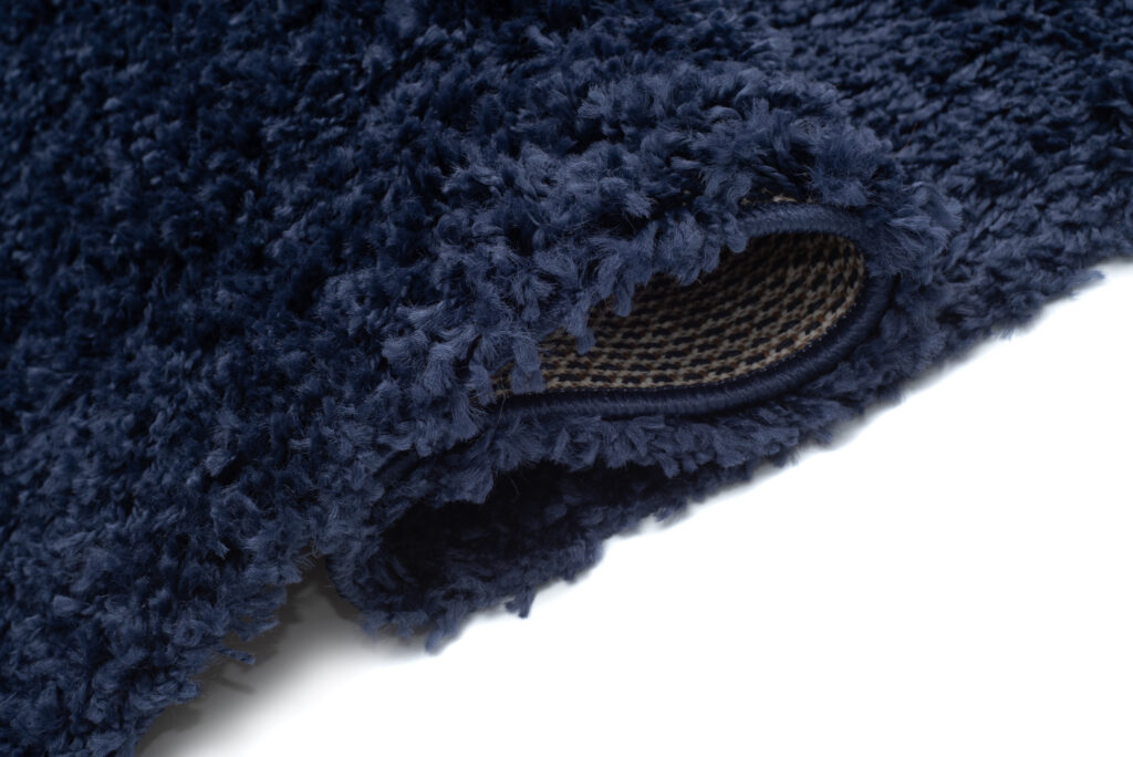Teppich Boho mit Fransen Marineblau Shaggy