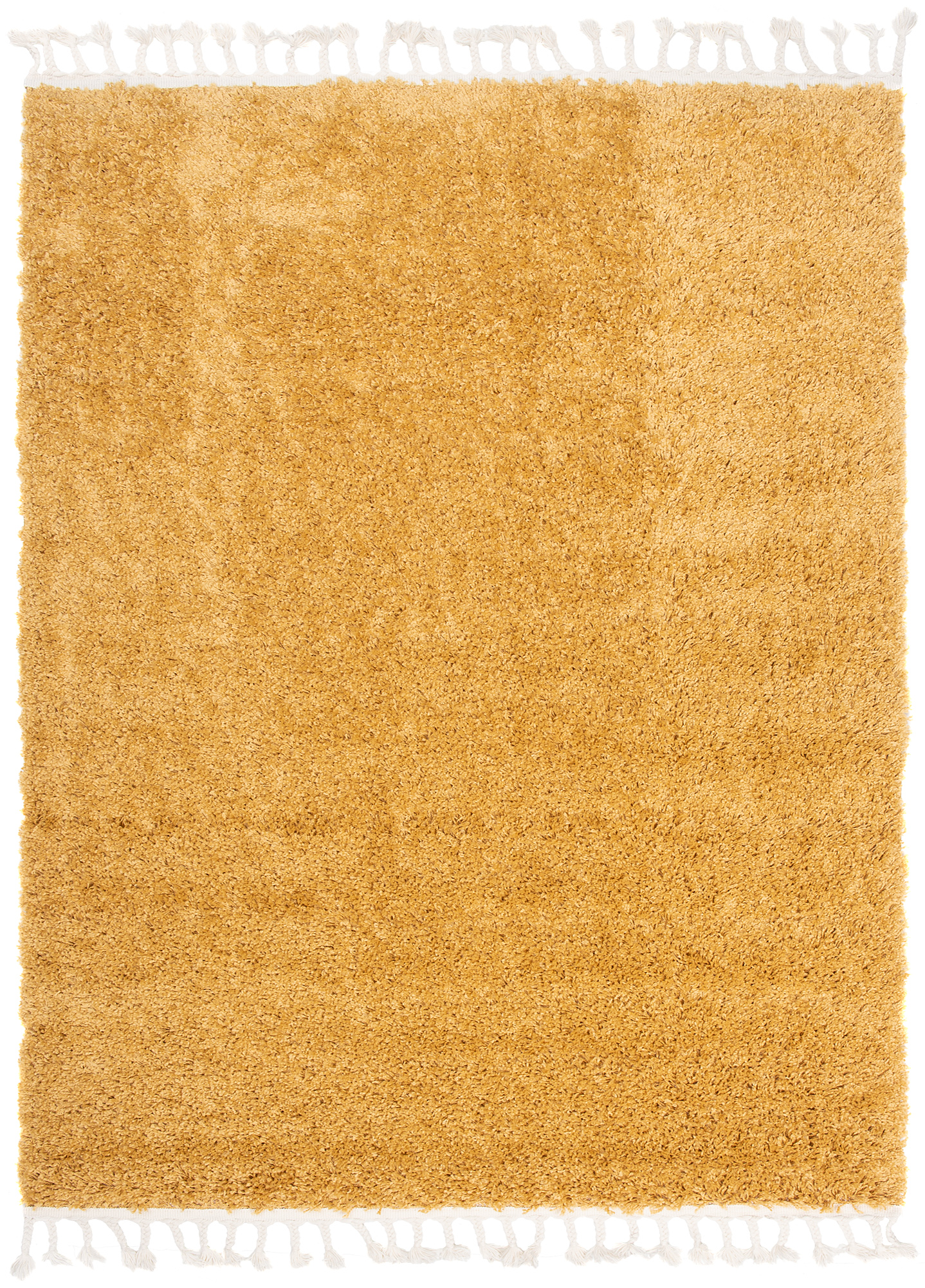 Teppich Boho mit Fransen Senfgelb Shaggy