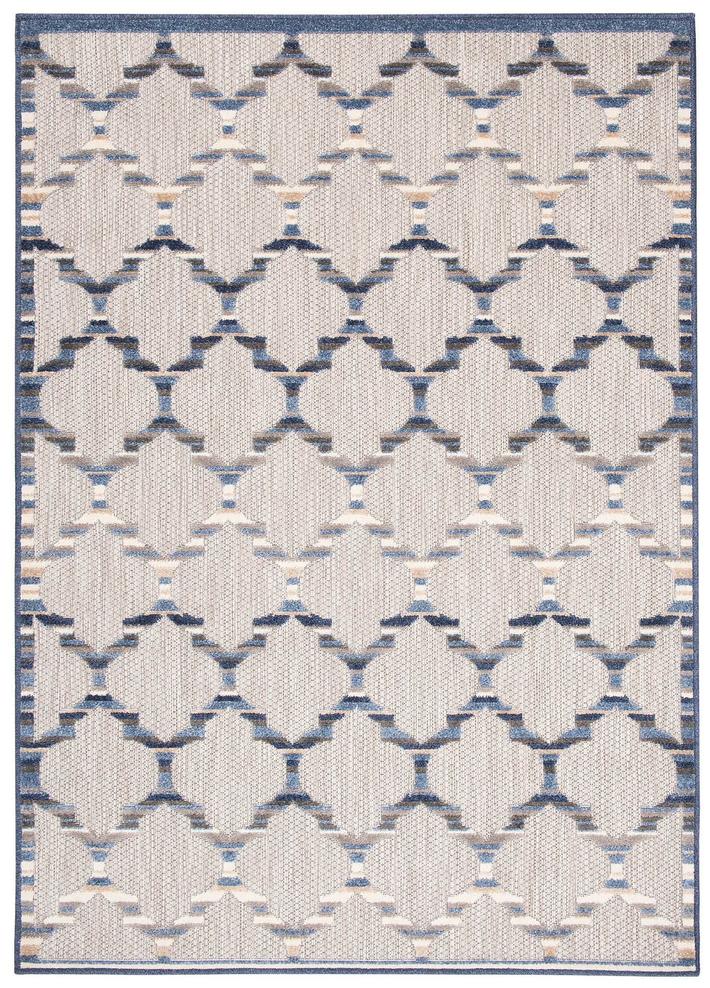 Teppich Outdoor Patio Grau Blau Gitter